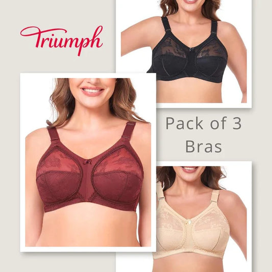 Pack of-3 Triumph Doreen Classic Non-Padded Full Coverage Bra for Women