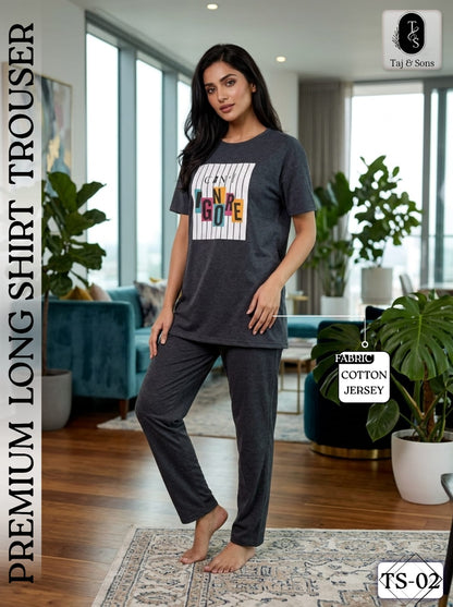 Premium Cotton Jersey Night Suit – Soft Comfort Set (TS-02)