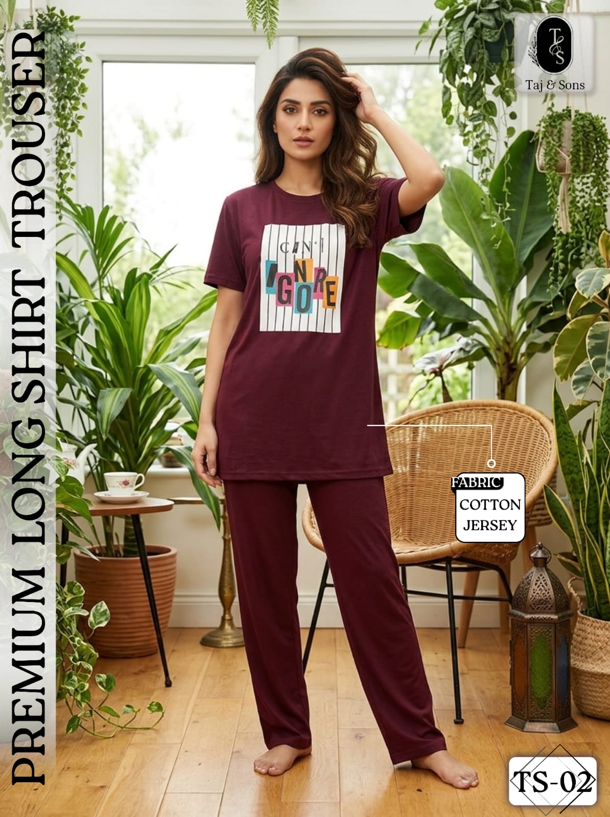 Premium Cotton Jersey Night Suit – Soft Comfort Set (TS-02)