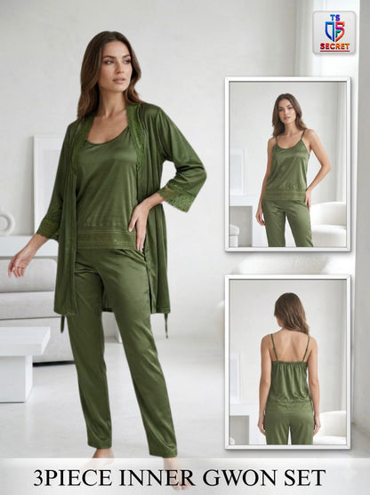 Sunset Glow 3-Piece Inner Gown Set – TS Secret