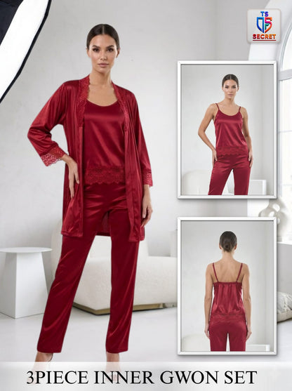 Sunset Glow 3-Piece Inner Gown Set – TS Secret